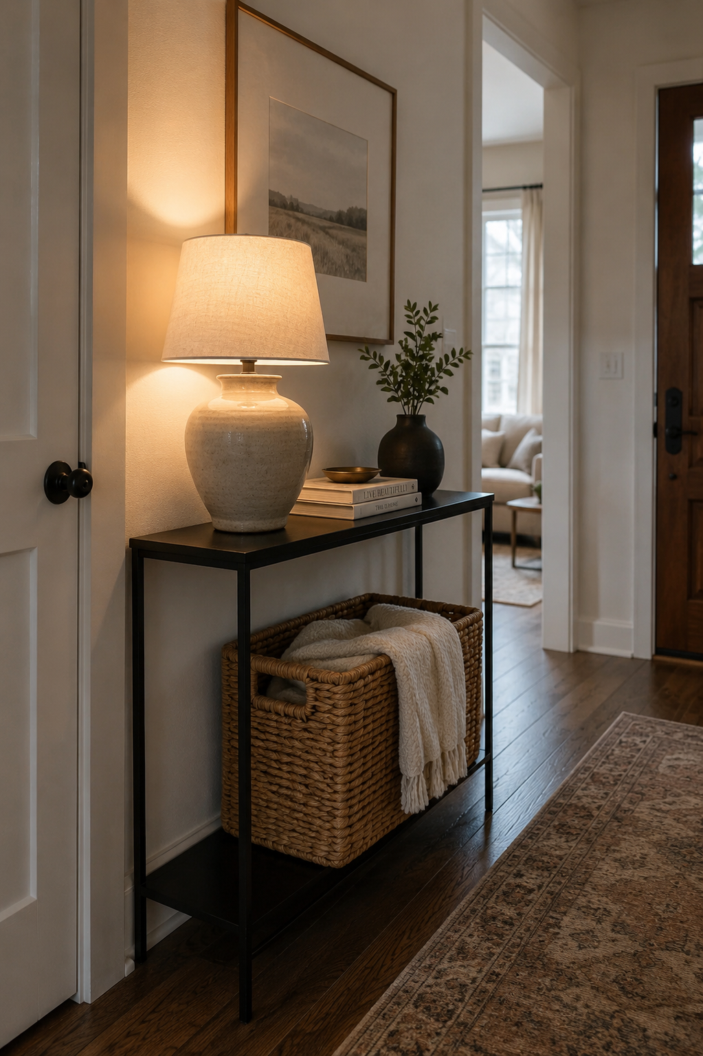 14 Brilliant Small Console Tables Ideas for Tight Spaces 4 A Ceramic Table Lamp On a Narrow Console for small console tables